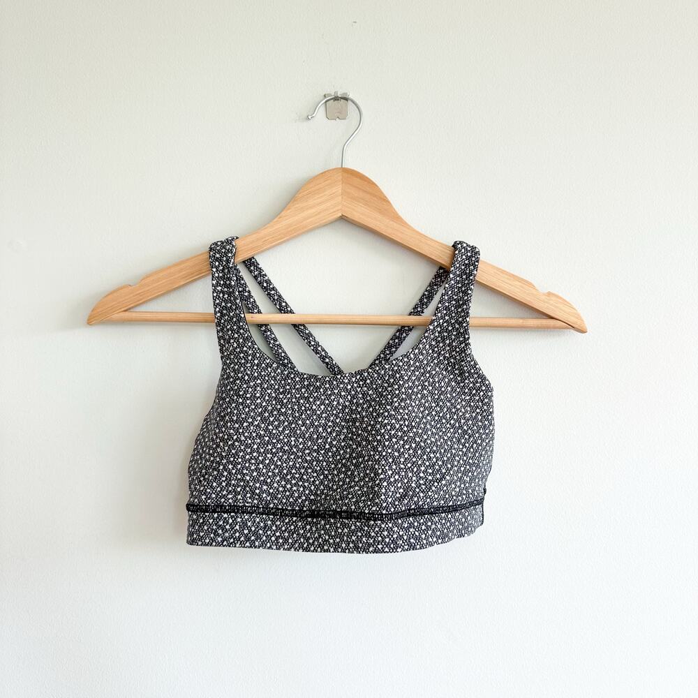 Lululemon Energy Sports Bra Frozen Fizz White Black 4
